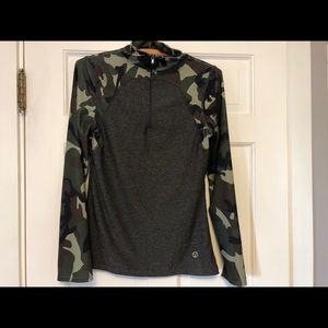 Camo/grey - 1/4 zip workout top